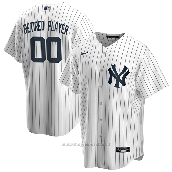 Maglia Baseball Uomo New York Yankees Primera Pick-A-player Retired Roster Replica Bianco